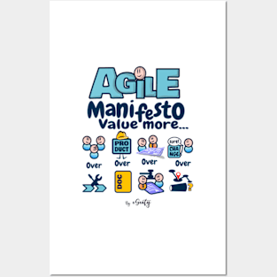 Agile Manifesto, Value More ... Posters and Art